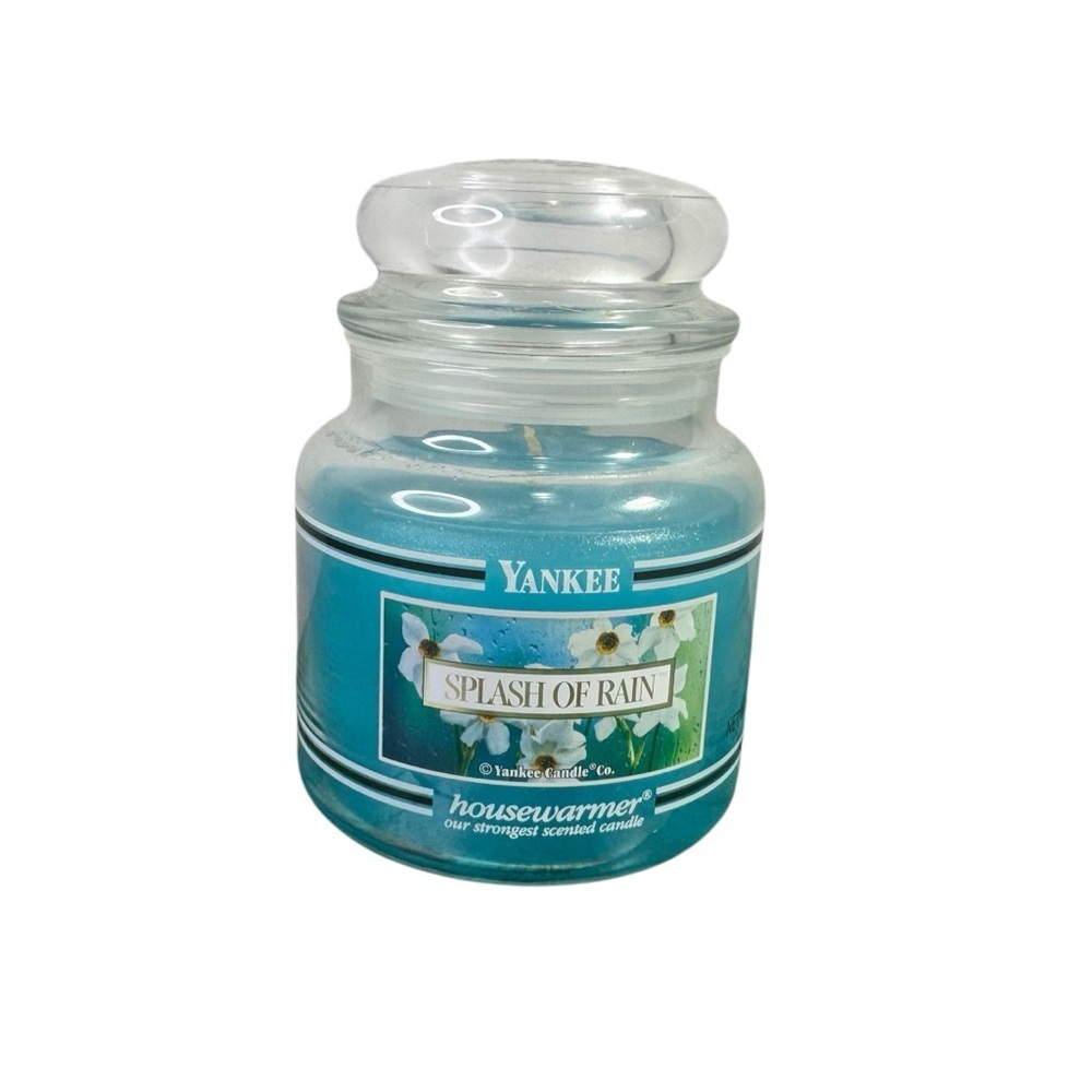 Yankee Candle Splash of Rain Label Retired Black Band White Label 14.5 oz